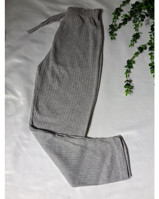 Fitilli Çizgili Ispanyol Paça Yüksek Bel Dayanıklı Tayt Pantalon